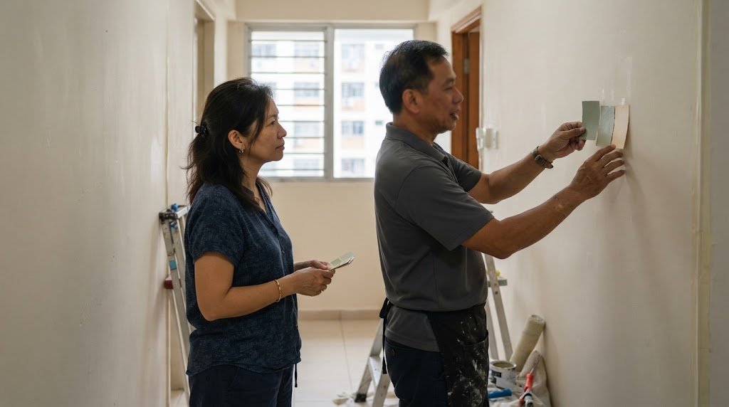 MAJPaint consultant discussing colours with a homeowner